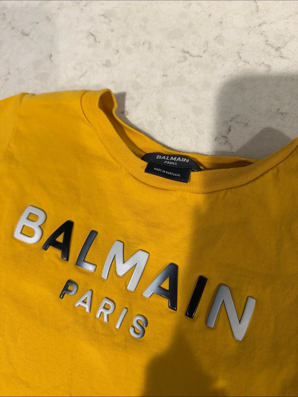 Balmain Kids Yellow Logo Tee